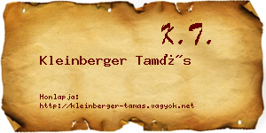 Kleinberger Tamás névjegykártya