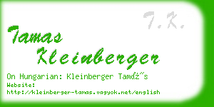 tamas kleinberger business card